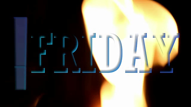 字体:黑色星期五广告文字横幅动画上燃烧的火焰视频下载