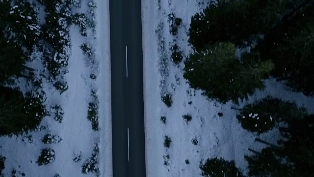 航拍的冬季道路视频素材