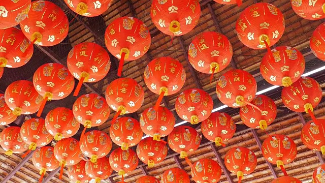 中国传统的丝绸红灯笼视频下载