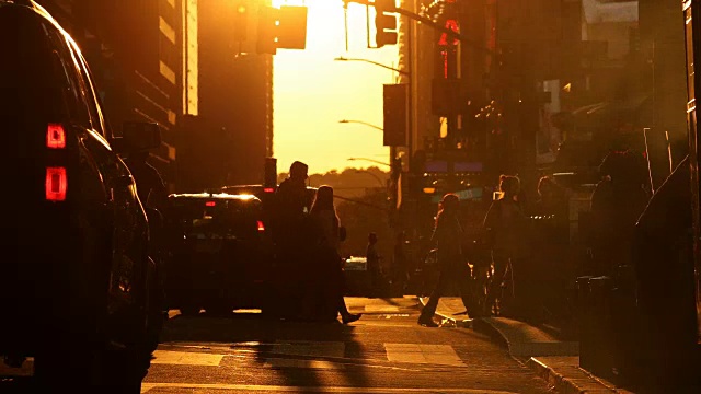 曼哈顿日落街景视频素材