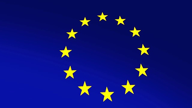 欧盟国旗因危机而陨落4k动画剪辑。视频素材
