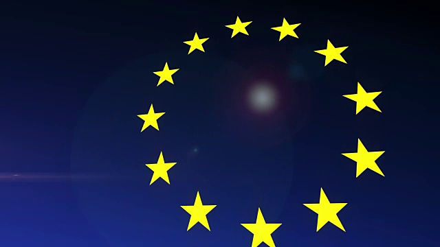 欧盟(EU)旗帜4k动画剪辑。视频素材