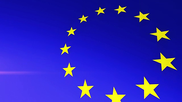 欧盟旗帜淡蓝色4k动画短片。视频素材