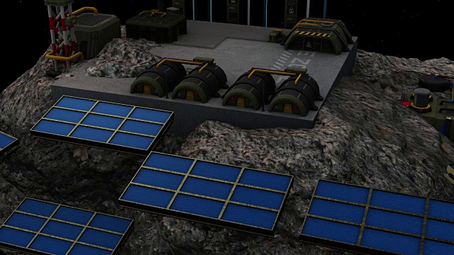 小行星mining-solar面板视频素材