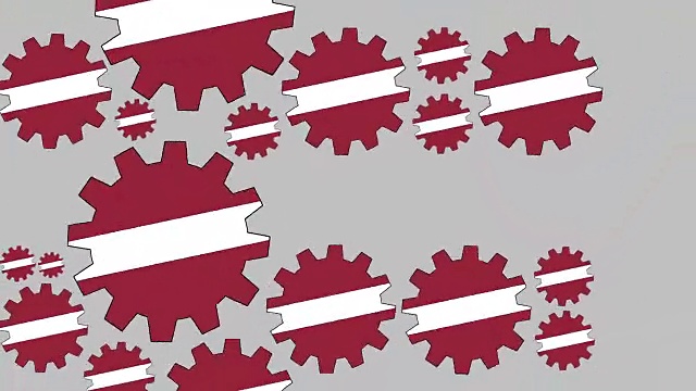 拉脱维亚国旗齿轮塑造欧元符号视频素材