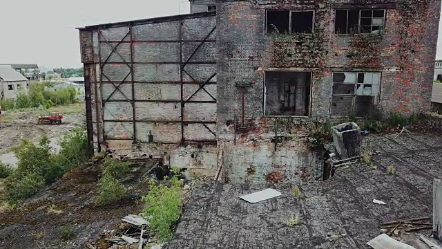 废弃的建筑外观。视频素材