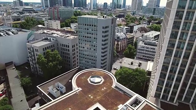 法兰克福城市天际线建立镜头视频素材