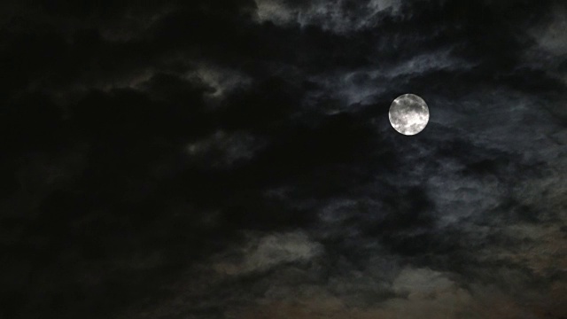 时间流逝:月亮在阴云密布的夜空中行走视频素材