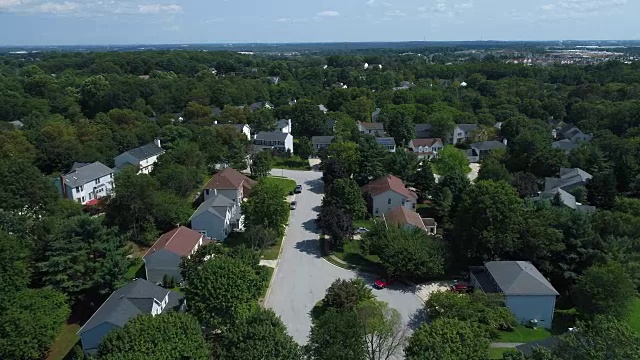 马里兰州哥伦比亚市郊区社区的鸟瞰图视频素材