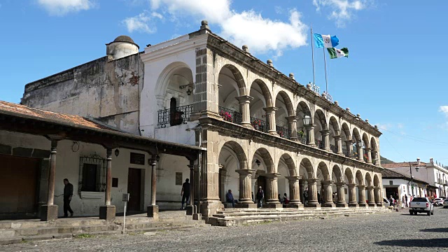 安提瓜和巴布亚，安提瓜和巴布亚危地马拉市政大厦-危地马拉市政厅。视频下载