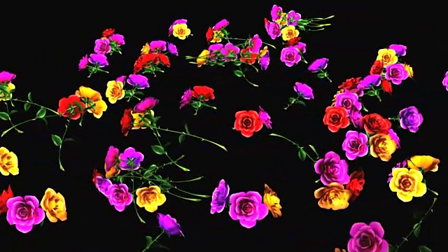 地板上的彩色花朵制作元素视频下载