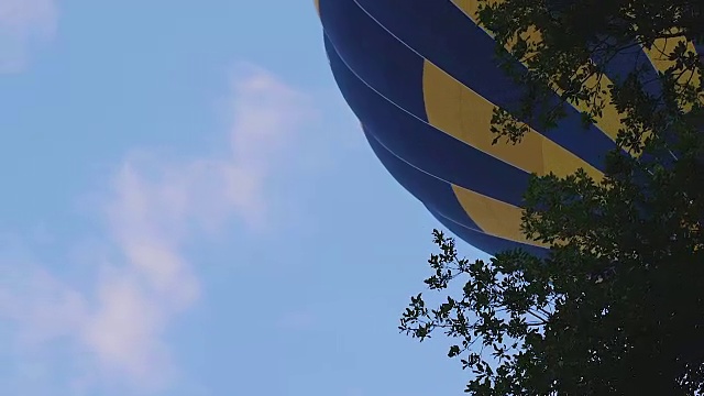 气球飞过树，升上天空，夏季节日，生态旅游视频素材