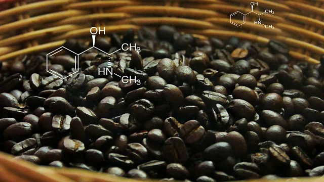 咖啡豆后磨碎的咖啡因分子。视频下载