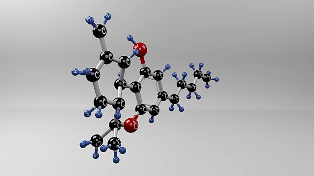 四氢大麻醇分子。视频素材