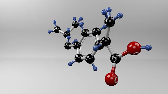 布洛芬的分子结构。视频素材