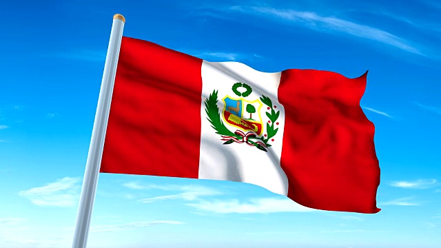 秘鲁旗帜(包括哑光，你可以把自己的背景)视频下载