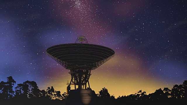 无线电卫星望远镜搜寻银河系恒星3d (4K)视频下载
