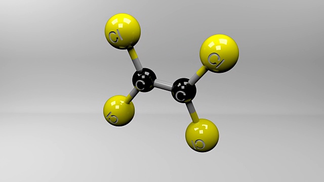四氯乙烯的分子。视频下载