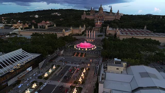 巴塞罗那的魔法喷泉视频素材