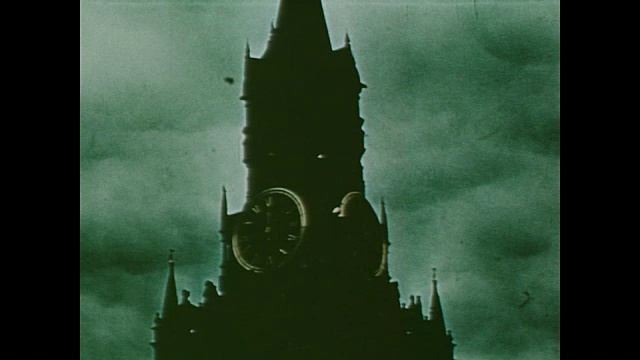 1959年，莫斯科Spasskaya塔克里姆林宫钟报时视频素材