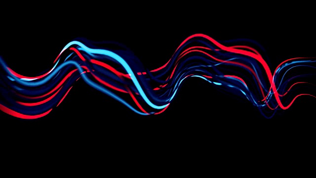 4K抽象霓虹波浪线。视频素材
