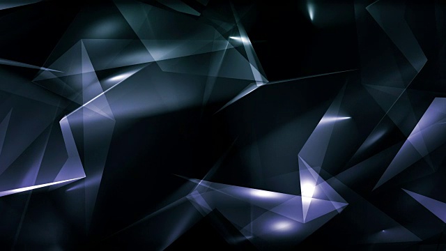 4k视频灰蓝色抽象几何玻璃-菱形三角形环可背景视频素材