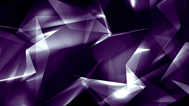4k视频灰色紫色抽象几何玻璃-菱形三角形环可背景视频素材