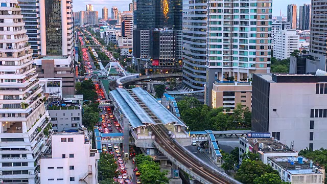 4 k。时间流逝曼谷现代电力列车泰国视频素材