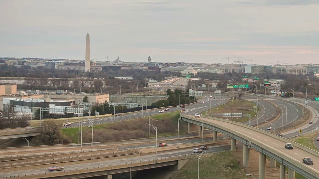 暮色中的华盛顿特区城市天际线视频素材