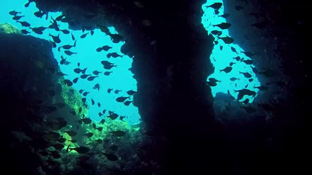 水下洞穴系统-烟囱，高Haa，泰国视频素材