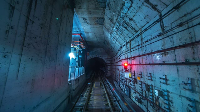 4K，时间流逝，新加坡城市的地下铁路快速运动视频素材