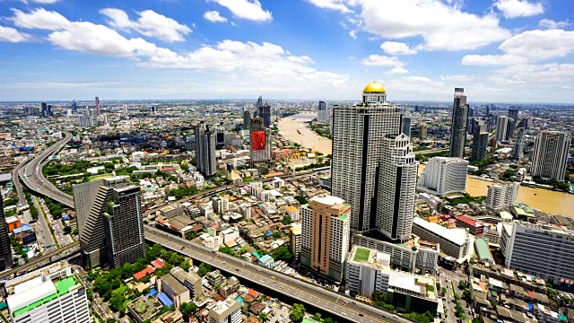 曼谷天际线城市景观和现代建筑视频素材