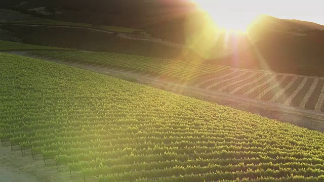 加州北部圣卢西亚高地的金色日落——无人机拍摄视频素材