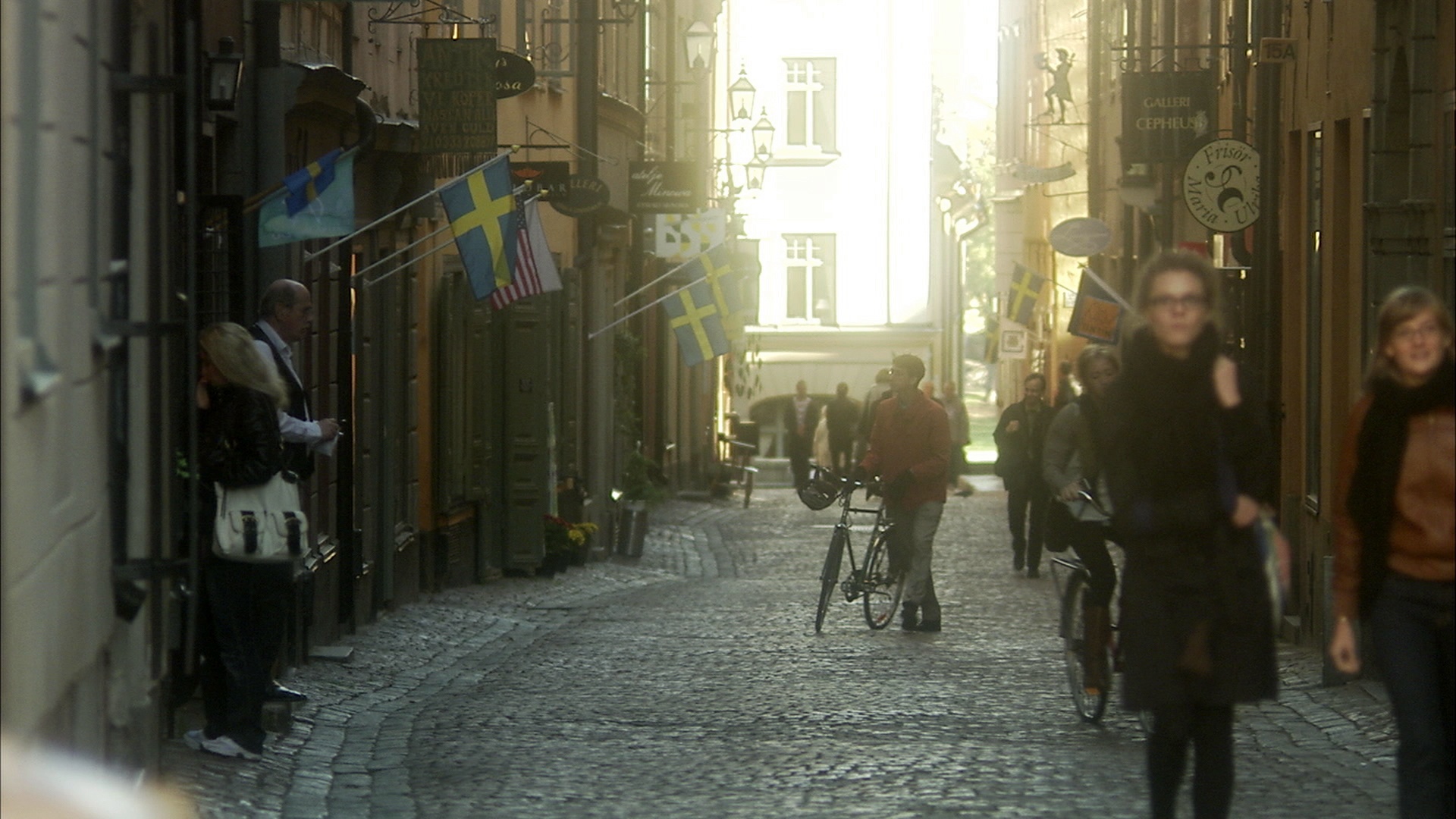 瑞典斯德哥尔摩老城的街道。视频下载