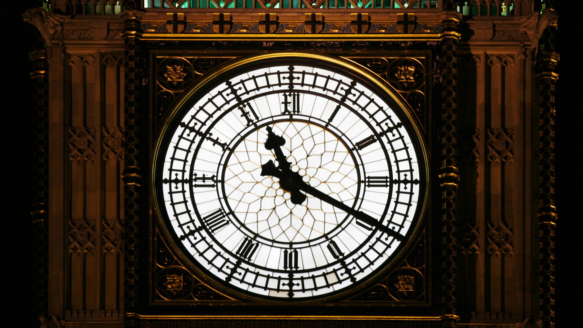 英国伦敦，大本钟在夜间移动的时间间隔视频下载