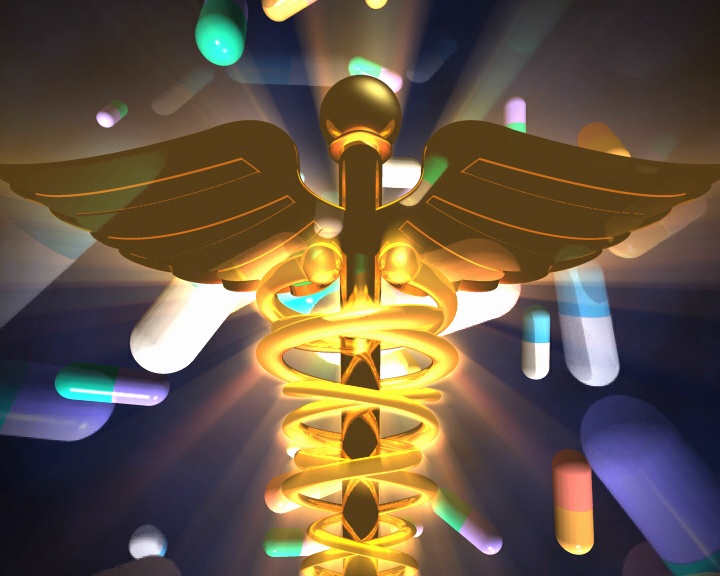 电脑动画剪辑的处方药降下一个医疗符号视频素材