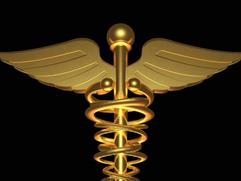旋转医疗符号的计算机动画视频序列视频素材