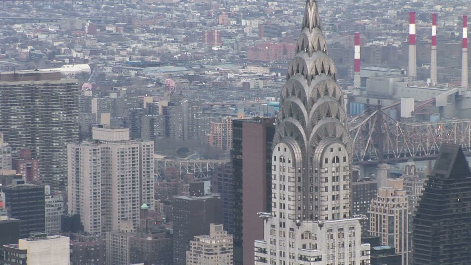 在美国纽约的神奇时刻，城市和河流的顶视图视频下载