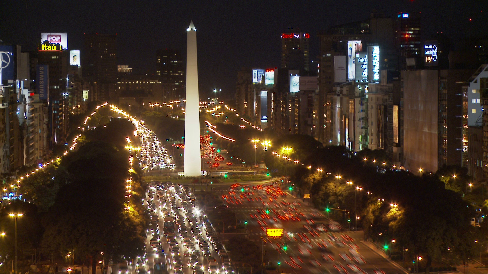 阿根廷布宜诺斯艾利斯Obelisco的景色视频素材