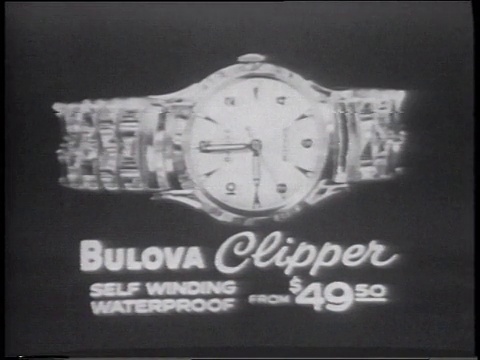 20世纪50年代的蒙太奇手表，连接在尼亚加拉大瀑布落下的球。新闻广播员在谈论布洛瓦观察视频下载