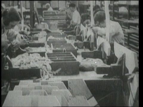 1940年代蒙太奇在战争生产工厂工作的人/美国视频下载