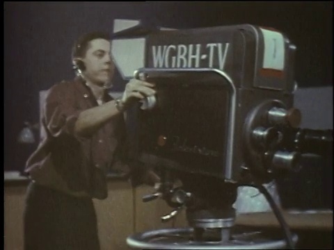 1957年，美国纽约演播室内蒙太奇录制电视节目视频下载