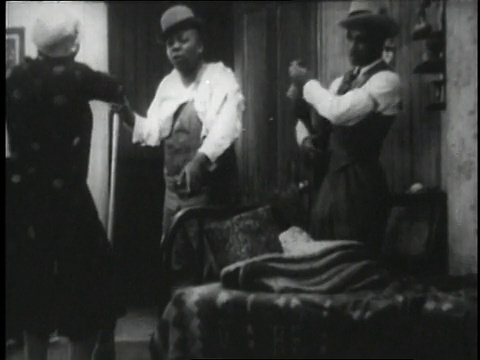 1929年，在电影《圣路易斯蓝调》中，贝西·史密斯与一名男子争吵，美国纽约视频素材