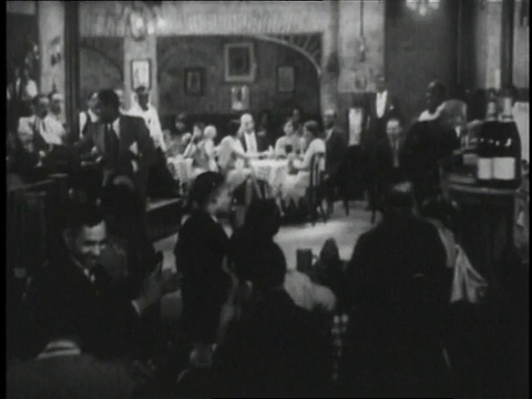 1929年，短片《圣路易斯蓝调》中，一名男子在俱乐部跳舞，美国纽约视频素材