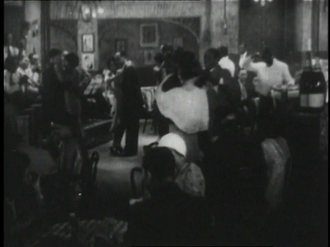 1929年，在短片《圣路易斯蓝调》(St. Louis Blues)中，美国纽约，HA夫妇在一家俱乐部慢舞视频素材