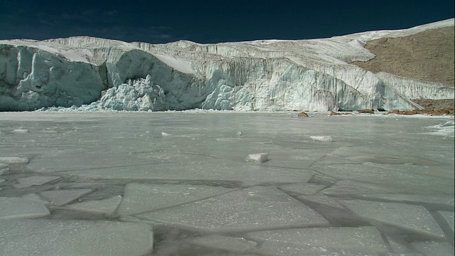 雪山覆盖，冰湖结冰/美视频素材