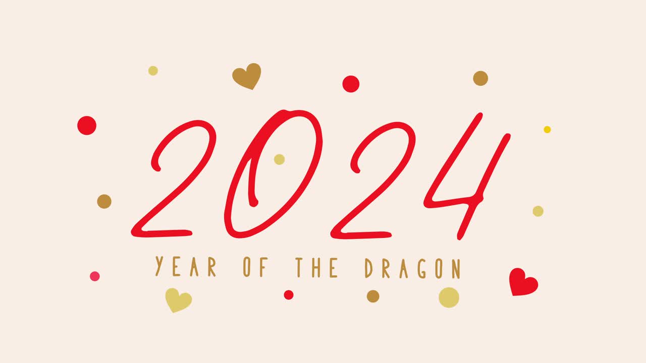 2024年春节彩色海报、贺卡、背景。龙年，4k视频购买