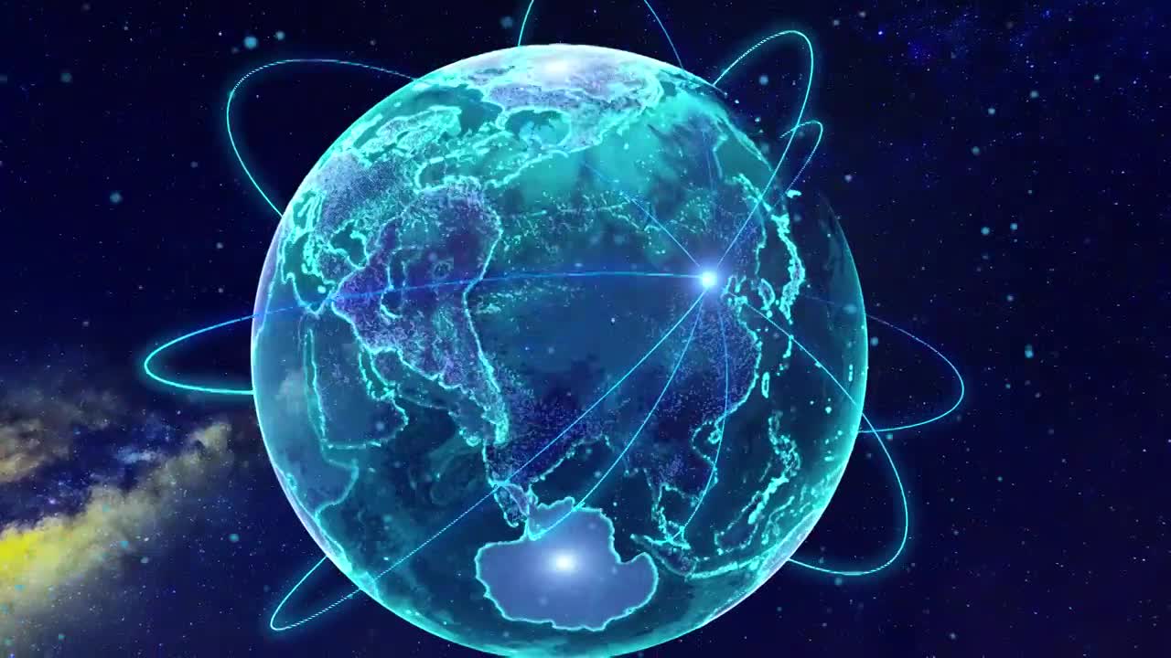地球互联网科技光线辐射覆盖全球视频下载